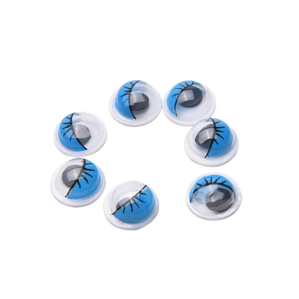 100PCS 8mm Self adhesive Plastic Dolls Eye With eyelashes Googly Safety