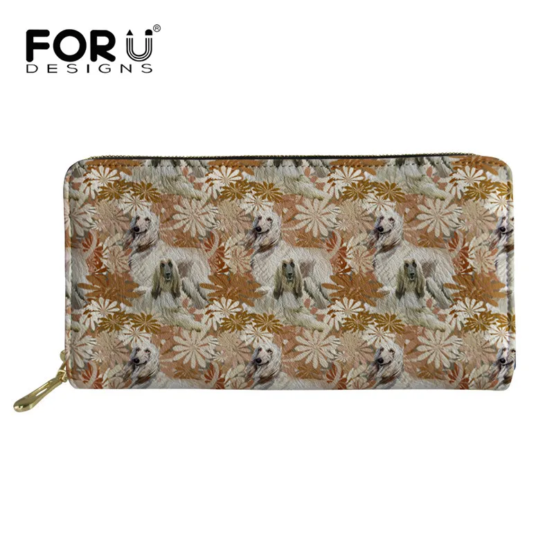 FORUDESIGNS/Длинный кошелек Для женщин кошельки афганская борзая с милой собачкой
