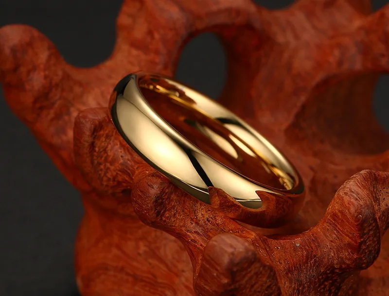 ZORCVENS Мода Чистый вольфрам кольца 6 мм широкий золотой цвет обручальные кольца для женщин и мужчин ювелирные изделия