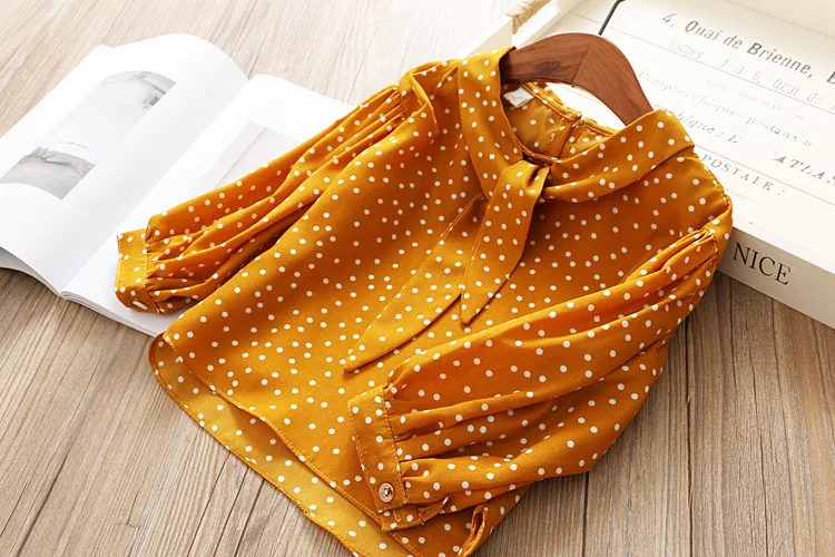 Camisas para Bebê Meninas Chiffon Camisa Blusa Vinho Vermelho Dot Manga Longa Primavera Menina Básico Roupas 2020 Crianças Bonito Topos 32 Computers & Electronics
