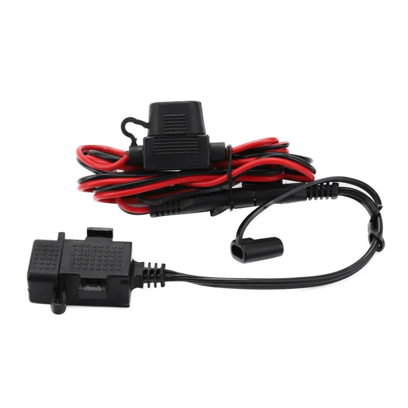 Clearance SAE To USB Cable Adapter Quick 2.1A Port With Inline Fuse Waterproof USB Charger For Motorcycle Cellphone Tablet GPS 4
