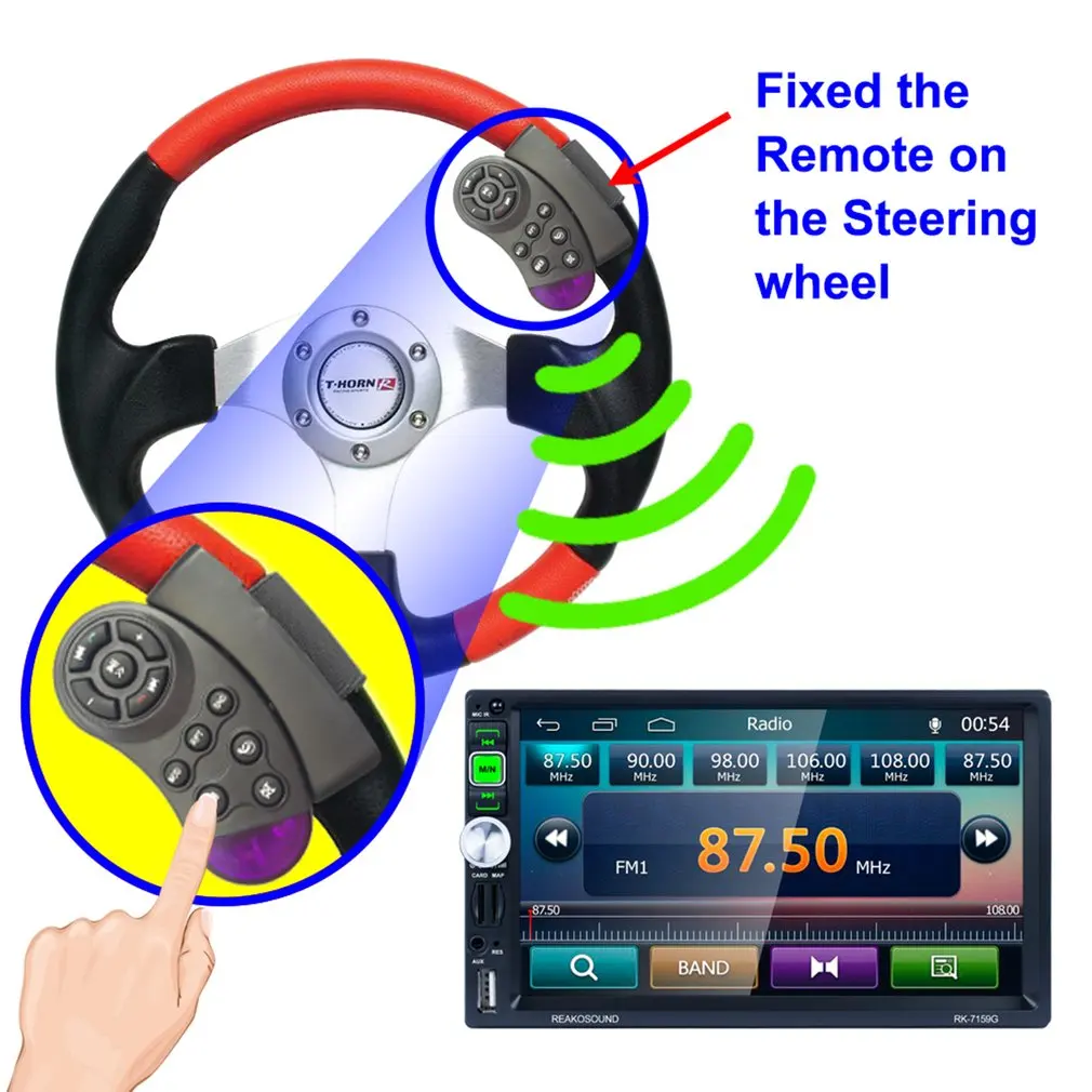 Умный эргономичный дизайн пульт дистанционного управления Рулевое колесо Пульт дистанционного управления DVD Vehical Car CD черный