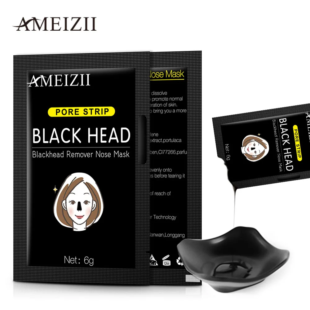 

AMEIZII Blackhead Remover Nose Mask Deep Cleaning Skin Care Peel Off Masks Pore Strip Purifying Charcoal Black Mud Facial Masks