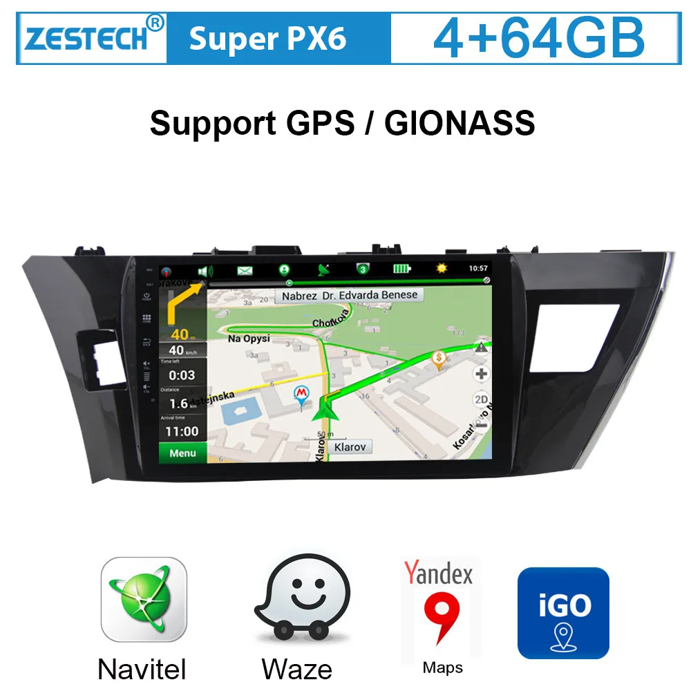 Excellent PX6 1din Android 9.0 Car Radio for Toyota Corolla 2013 2014  Navigation GPS Car Head Unit Multimedia Car DVD Player Autoradio 1