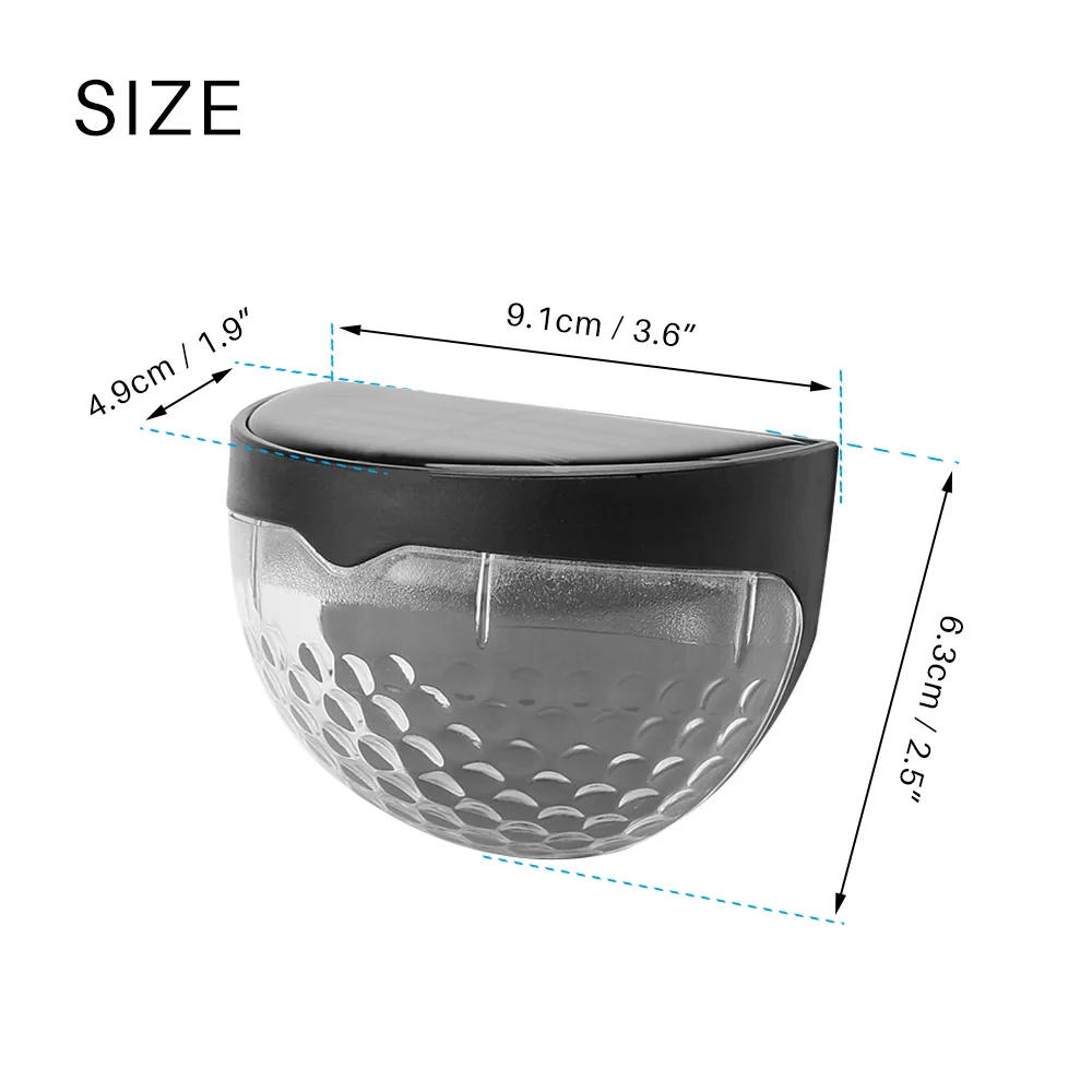 2 шт. Солнечный настенный солнечный светильник настенный водонепроницаемый 6LED открытый светильник для забора украшения стены освещение