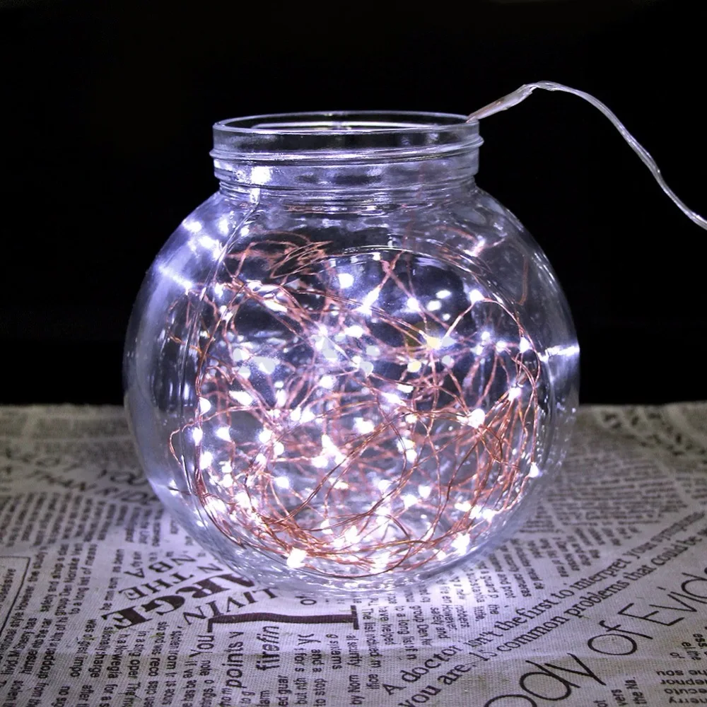 AXESHINE 8 режимов 33 фута светодиодная гирлянда 10 м 100LED 5 В USB Серебряная медная