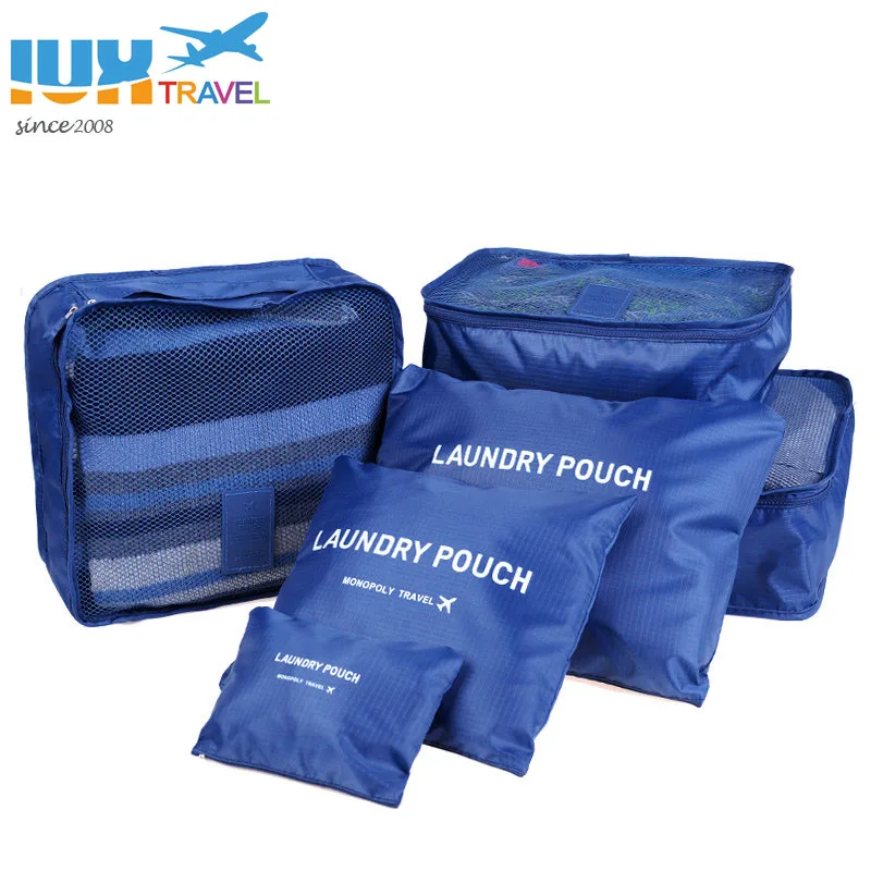 

Men and Women Luggage Travel Bags Packing Cubes Organizer Wholesale Bolsa 6pcs/set Fashion Travel Bags Waterproof Polyester