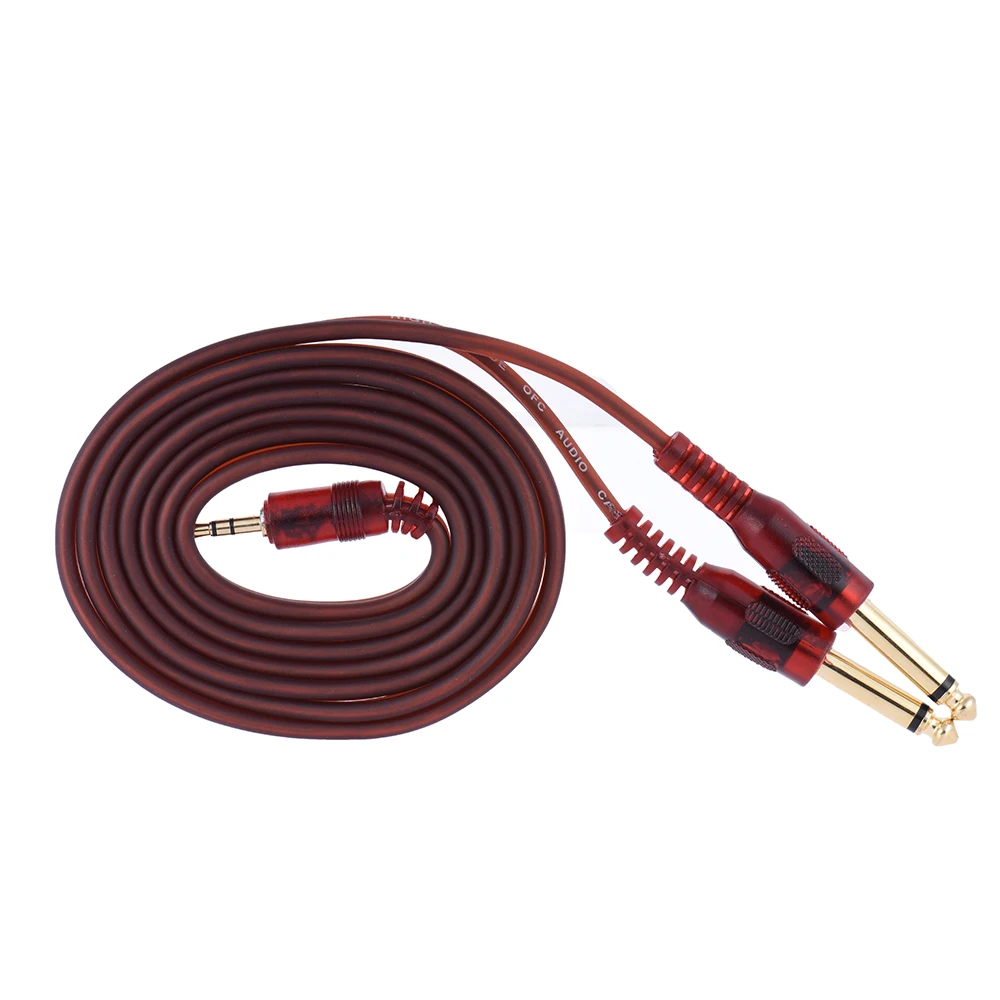

1.5m / 5ft Stereo Audio Cable Cord Wire 3.5mm 1/8" Male to Dual 6.35mm 1/4" TRS Male Plug for Computer Mixer Mixing Console