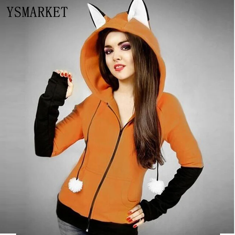 Толстовка с капюшоном YSMARKET Fox осенняя Женская толстовка и длинным рукавом в стиле