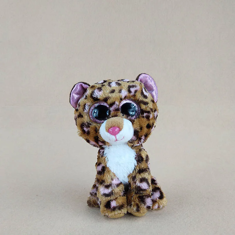 14cm Kawaii Ty Beanie Boos Big Eyes Brown Cat Plush Soft Stuffed Animals Doll Toys For
