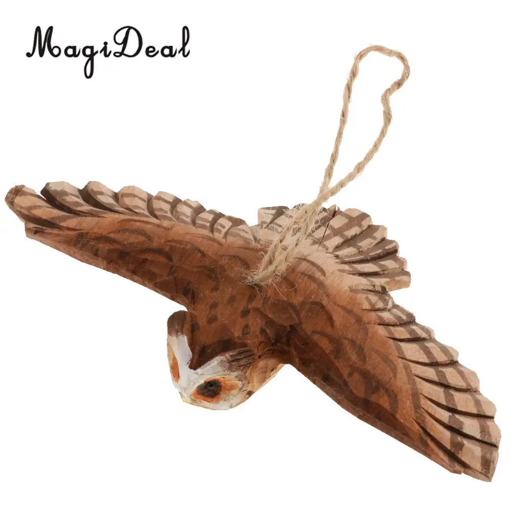 100% Hand Carved Vivid Wooden Animal Wood Hanging Decoration Wind Chimes Garden Wall Hanging Crafts Gifts Retro Outdoor Decor
