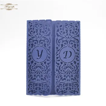 

Custom initials laser cut elephant invitations card for wedding