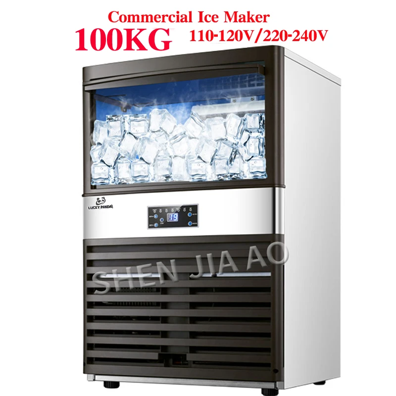 100KG Commercial Ice Machine Ice making machine Milk Tea room/small bar/Coffee shop fully automatic ice cube machine110v/220v sleek espresso 11 6 cube organizer shelf for stylish and organized room spaces