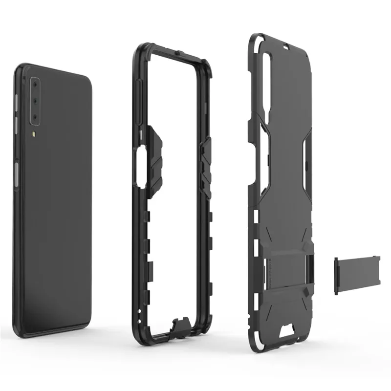 Жесткий чехол накладка из ТПУ и поликарбоната для Samsung Galaxy A7 2018 A750F A750 прочный с