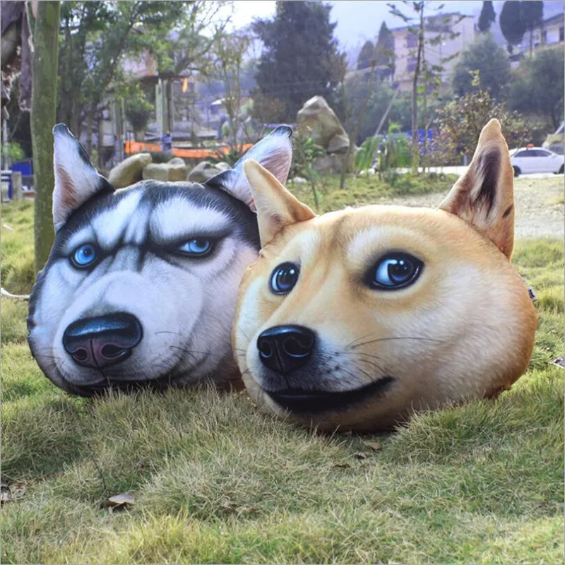 

Genuine 3D pattern large 55x55cm Akita husky dog modeling pillow Environmental non-toxic and tasteless Gift of exquisite gift