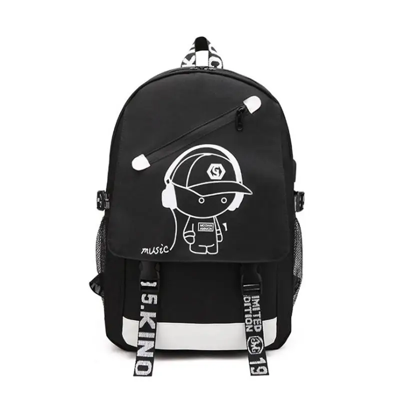 

Casual Travel Laptop Men's Backpacks Student Luminous Animation School Bags For Men business USB Charge Fashion backpacks
