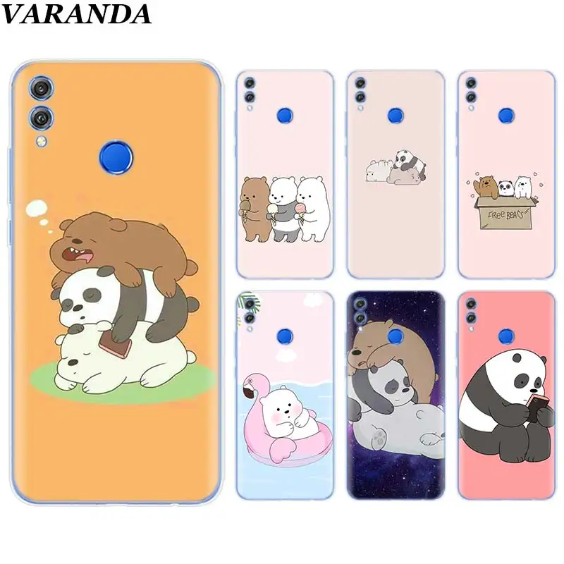 

we bare bears Silicone Soft Case for Huawei Honor 8X 8C 8S 8A 9 10 Lite 20i View 20 Y6 Y7 Y9 2019 Case Coque