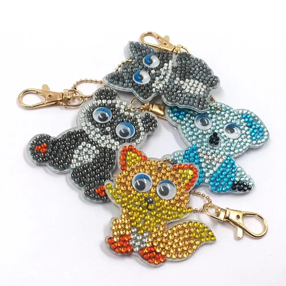 

DIY Cartoon Acrylic Painting Keychain Keyring Key Holder Bag Decor Gift