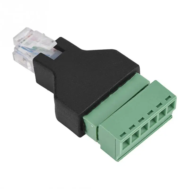 1 шт. Ethernet RJ12 6P6C Мужской до 6 Pin Винтовые клеммы разъем адаптера