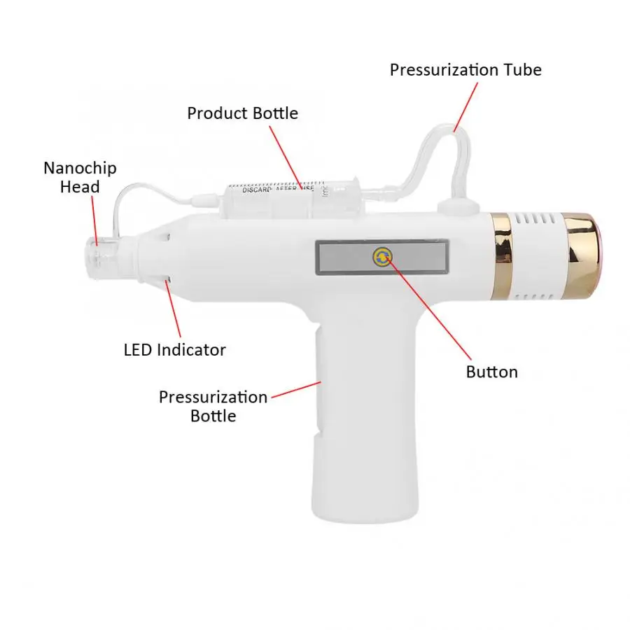 Нанокристаллический инжектор RF увлажняющий прибор для ухода за кожей лица инъекции воды пистолет отбеливающий кожу уменьшить пятнистую косметическую машину