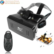 RITECH II Head Mount Plastic Version Google Cardboard Magnet VR IMAX 3D Glasses + Remote Control for 3.5 – 6 Inch Smartphone