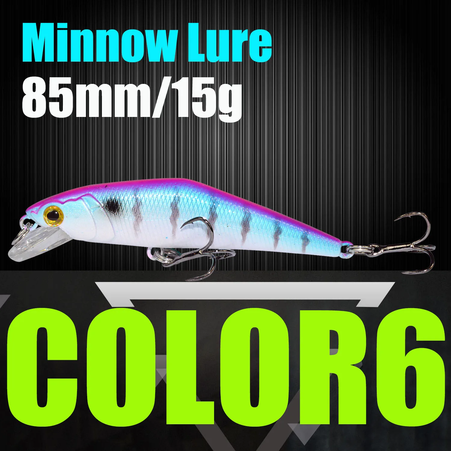 Жесткая Приманка Minnow 85 мм/15 г тонущие рыболовные наживки с крючками Trebke Swimbait жесткая приманка для ловли карпа - Цвет: 6