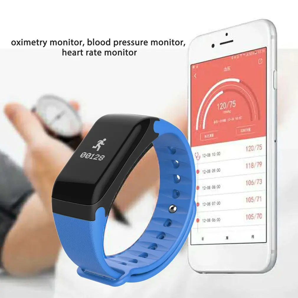 F1 смарт браслет монитор сердечного ритма Sleep Monitor наручные часы
