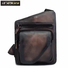 Высокое качество мужской из натуральной кожи Повседневная Сумка-пояс Сумка для ношения на груди Сумка Через Плечо Рюкзак Для мужчин B214db
