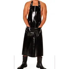 Латекс резиновая полной длины фартук для Для мужчин носить латекс