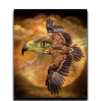 

5d diamond paint cross stitch Square \ diamond Round mosaic room room Full Diamond Embroidery Eagle expands its wings