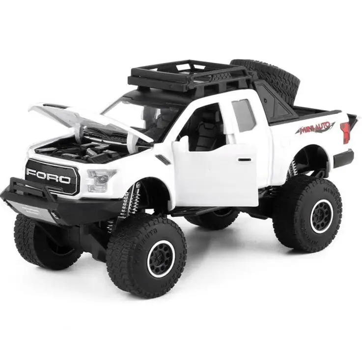 1:32 Raptor F150 пикапы металлические игрушечные машинки модель с музыкой мигающий Звук