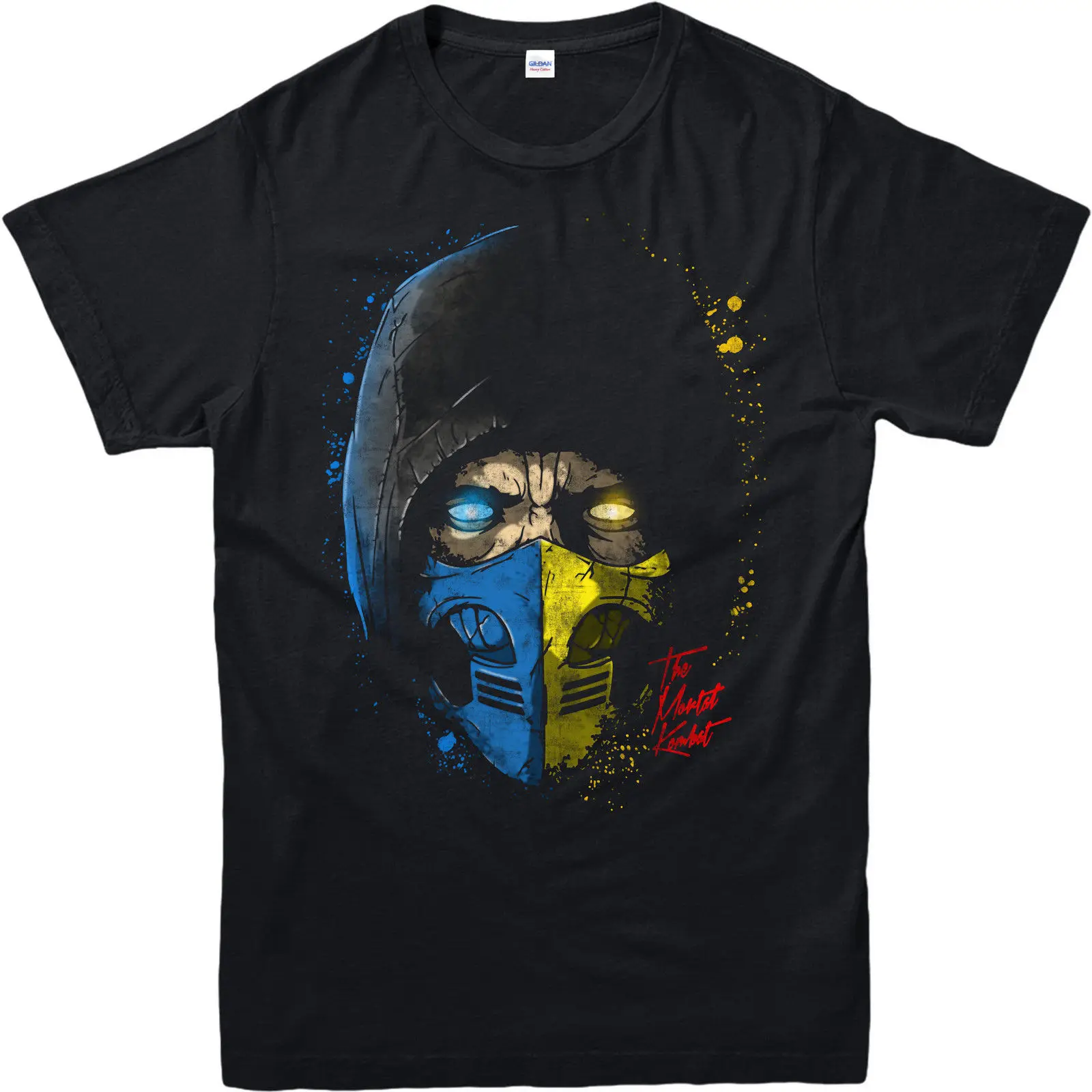 Футболка Mortal Kombat Subzero Scorpion Half Face Spoof Gift для взрослых и детей футболка из 100% хлопка