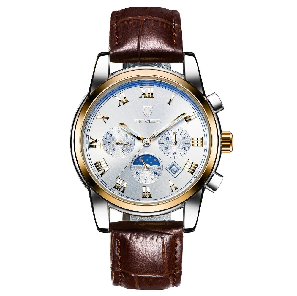 TEVISE Mechanical Watch Men Moon Phase Luminous 30m Waterproof Date Automatic Watch Male Chinese Brand Watches 2017 Fashion  (12)
