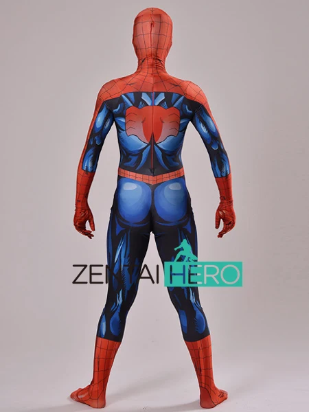 ZentaiHero 3D тенты конечный костюм Человека-паука спандекс косплей Человек-паук супергерой костюм Хэллоуин полный тело зентай костюм