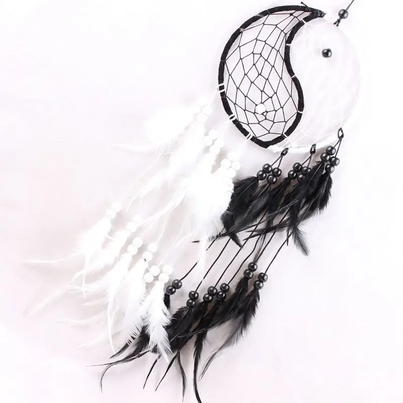 1PCS 6.5" Diameter Dream Catcher Handmade Traditional Dream Catche Yin Yang 16" Long Home Decoration Hot - Цвет: A