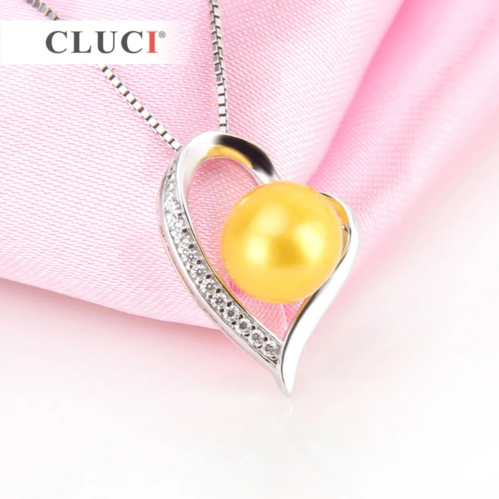 CLUCI  크리스탈 펜던트 장착 하트 목걸이 지르콘 러브 펜던트 목걸이 라인 석 애인 선물 SP200SB