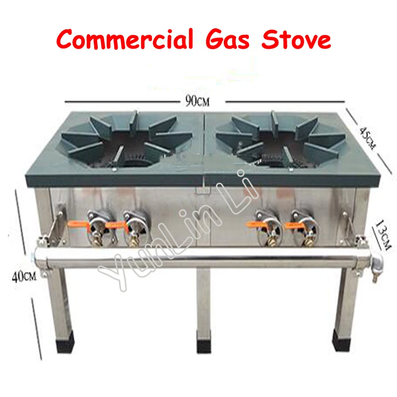 Commercial Gas Stove Stainless Steel Dual Cooker Strong