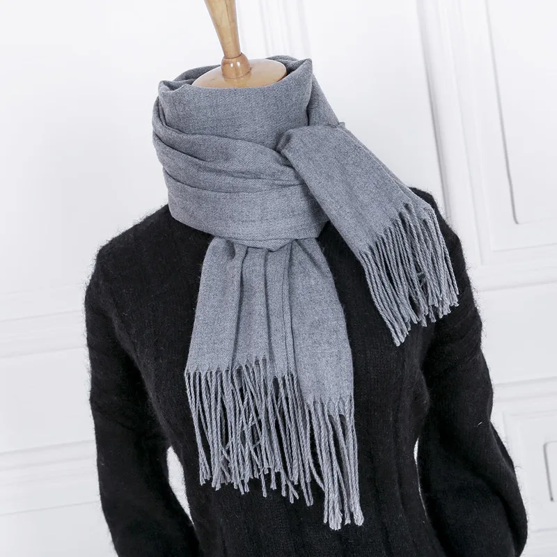 

women men solid color cashmere feel scarves femal winter warm thick wool scarf high quality pashmina big shawls wraps for Ladies