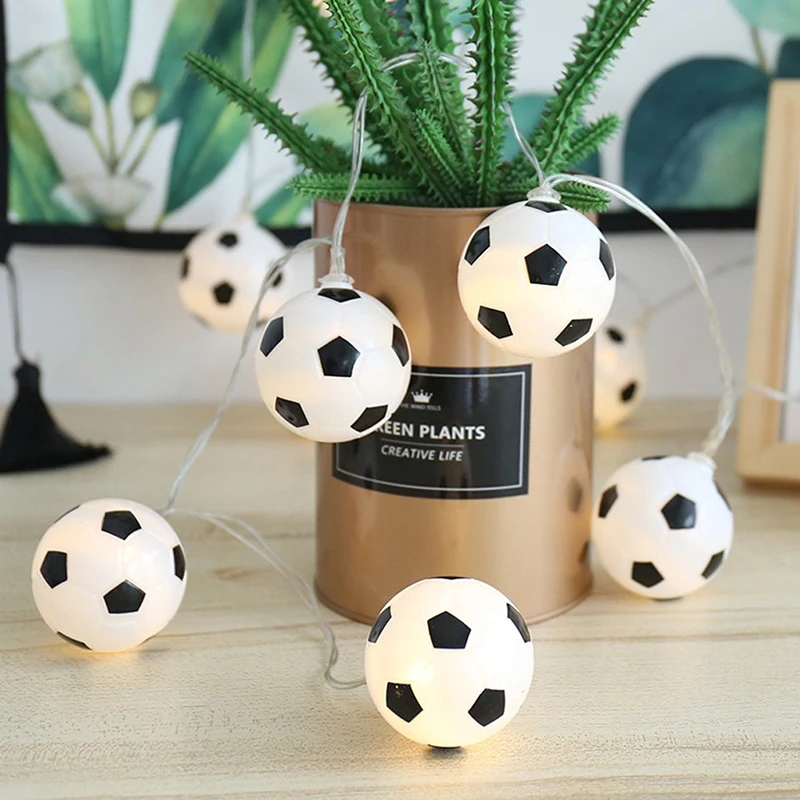 

10/20Leds Soccer Ball String Lights Football Fairy Light Garland Soccer Ball Lamp For World Cup Sports Fans Gifts Home Decor