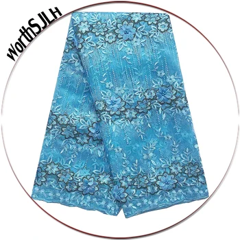 

Wedding Latest Tulle French Lace In Switzerland High Quality 2019 African Lace Fabric Lilac Nigerian Party Blue Lace Fabric