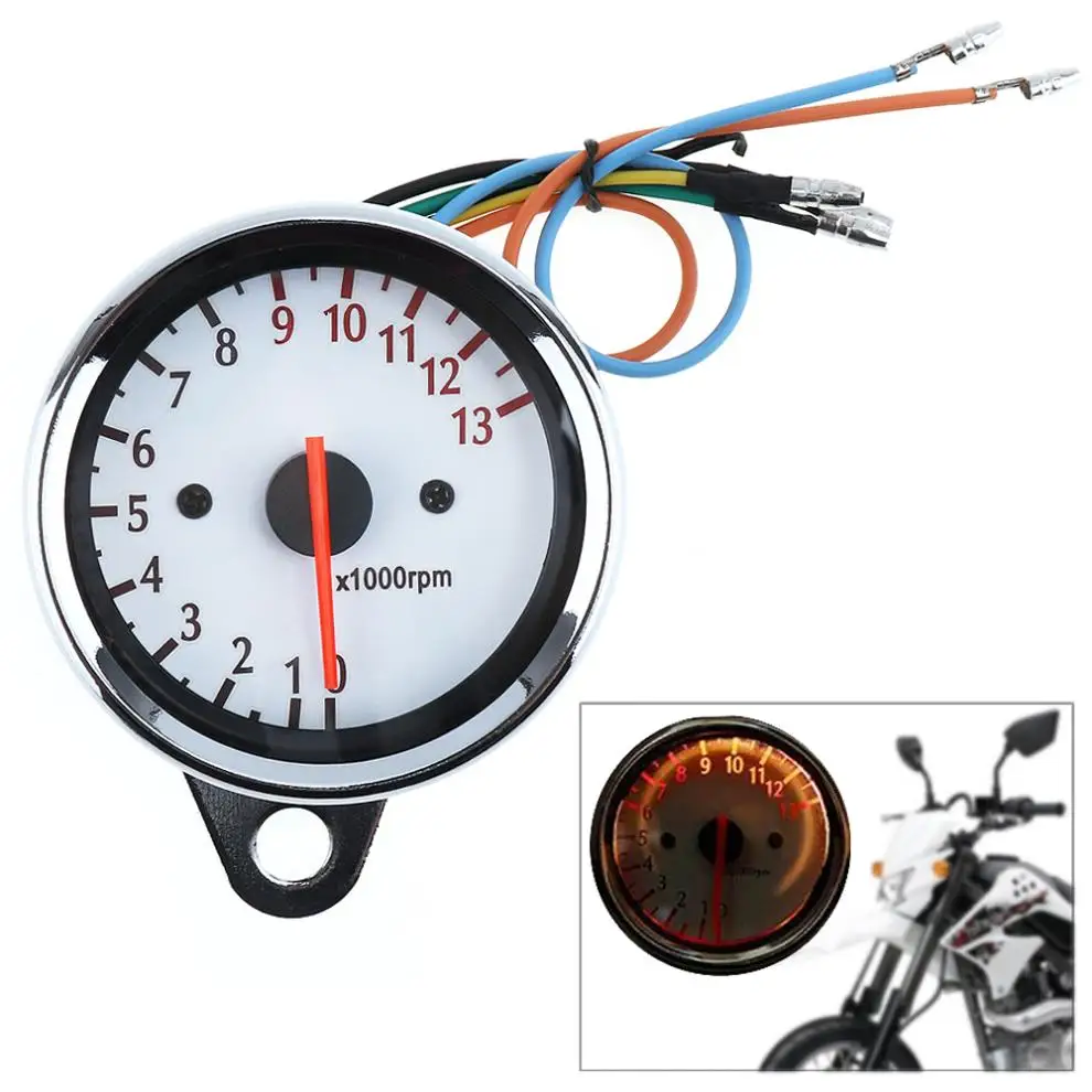General Purpose 13000 RPM 12V DC Motorcycle White Chassis 5 Wire Speed