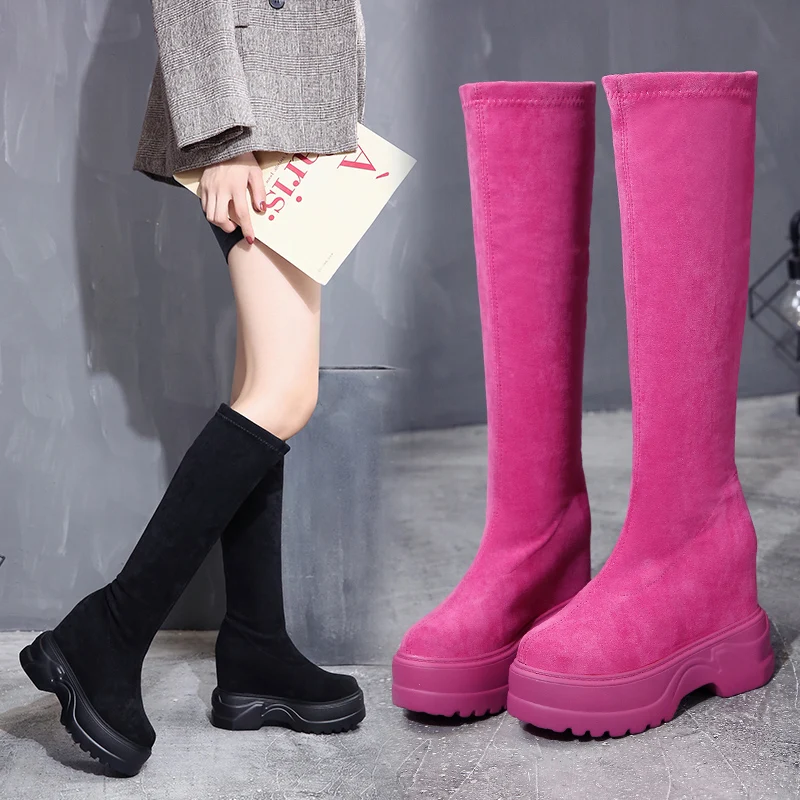 2018 New Hot Women Boots Autumn Winter Ladies Fashion Flat Bottom Boots Shoes Over The Knee Thigh High Suede Long Boots 2018 New Hot Women Boots Autumn Winter Ladies Fashion Flat Bottom Boots Shoes Over The Knee Thigh High Suede Long Boots