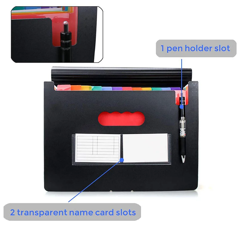 Online 2019 New 24 Pocket Classified Expanding File Folder A4 Paper Organizer File Document Holder Cover Business File Office Supplies