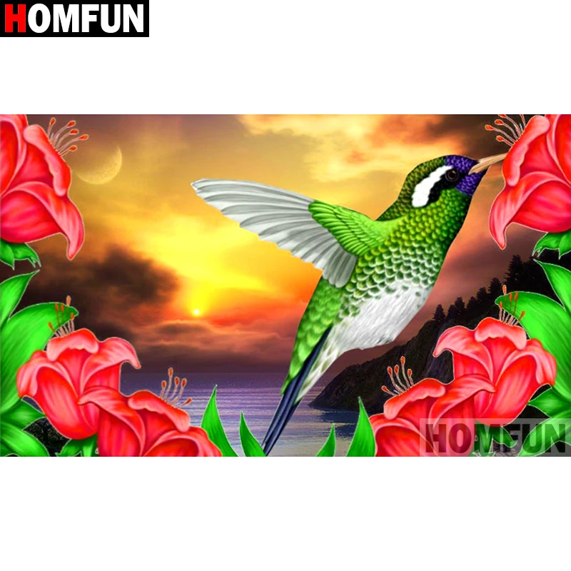 HOMFUN Full Square/Round Drill 5D DIY Diamond Painting &quotBirds and flowers&quot Embroidery Cross Stitch Home Decor Gift A09249 | Дом и сад