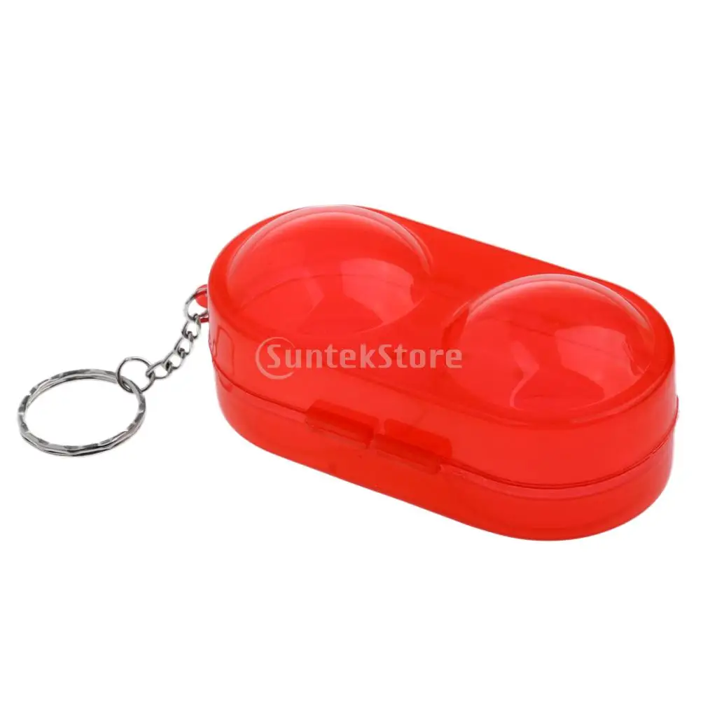 Portable Table Tennis Ball Container Box Hard Plastic Case Ping Pong Ball Storage Box with Keychain Table Tennis Accessories