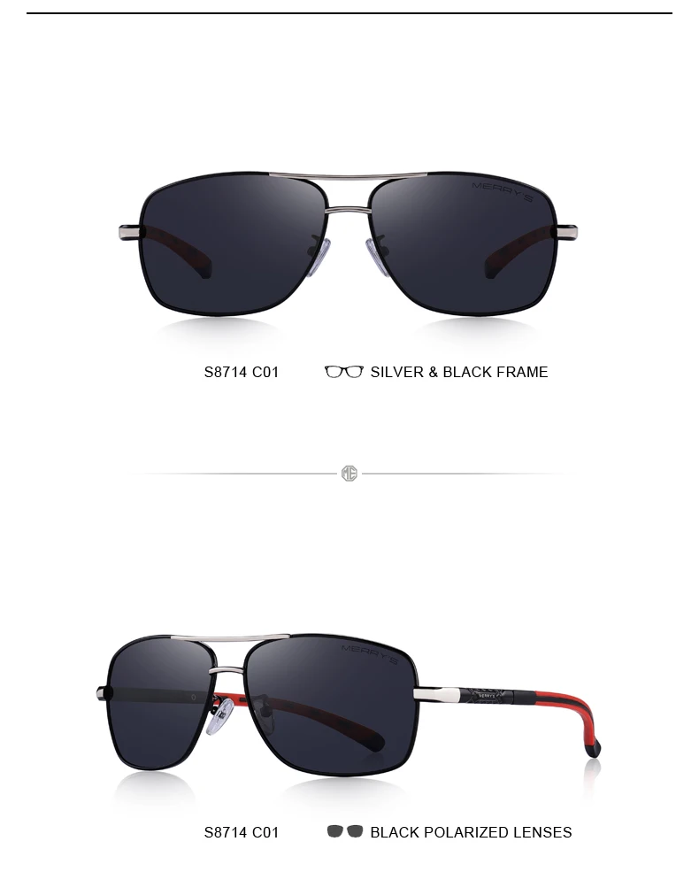 MERRYS дизайнерские мужские классические HD поляризованные солнцезащитные очки для вождения, авиационные алюминиевые мужские солнцезащитные очки с защитой от уф400 лучей S8714