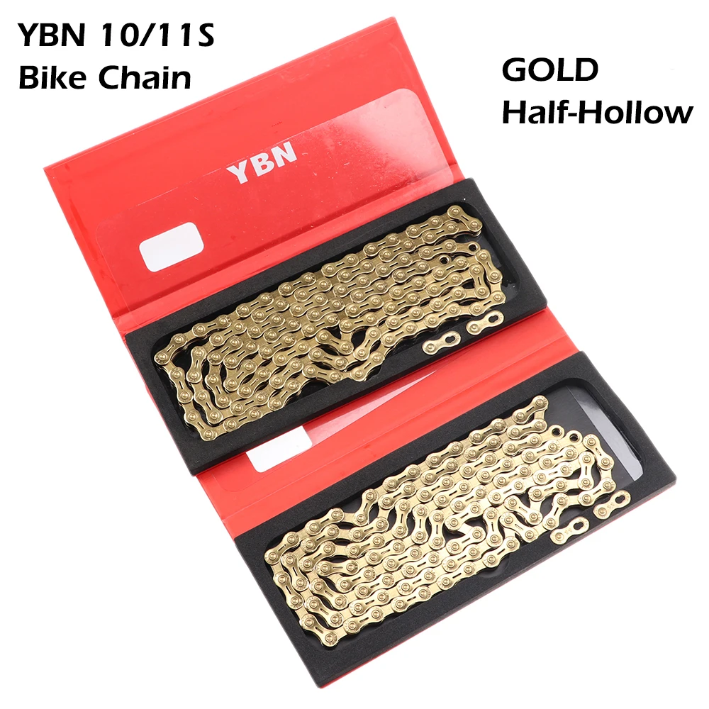 YBN 11 Speed Gold Semi hollow 11s MTB Bike Road Bicycle Chain SLA-11S 116links