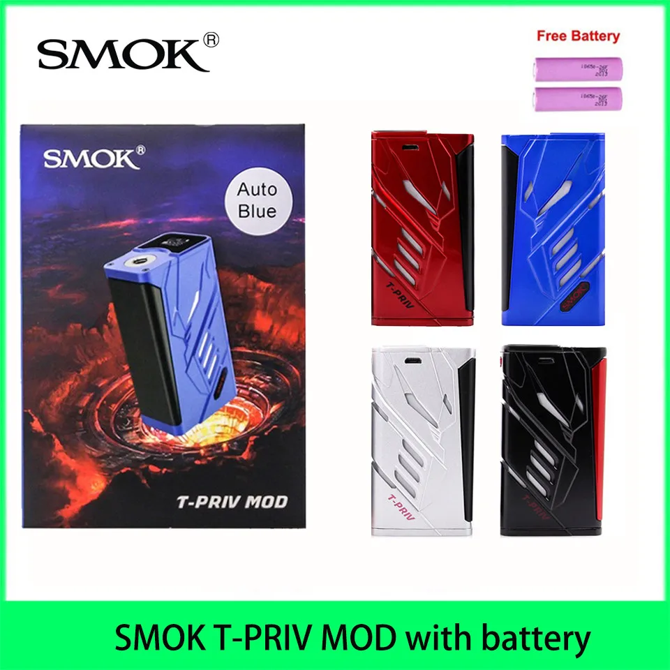 100% Оригинальный SMOK T приватный режим 220 Вт Двойной 18650 Батарейный мод для