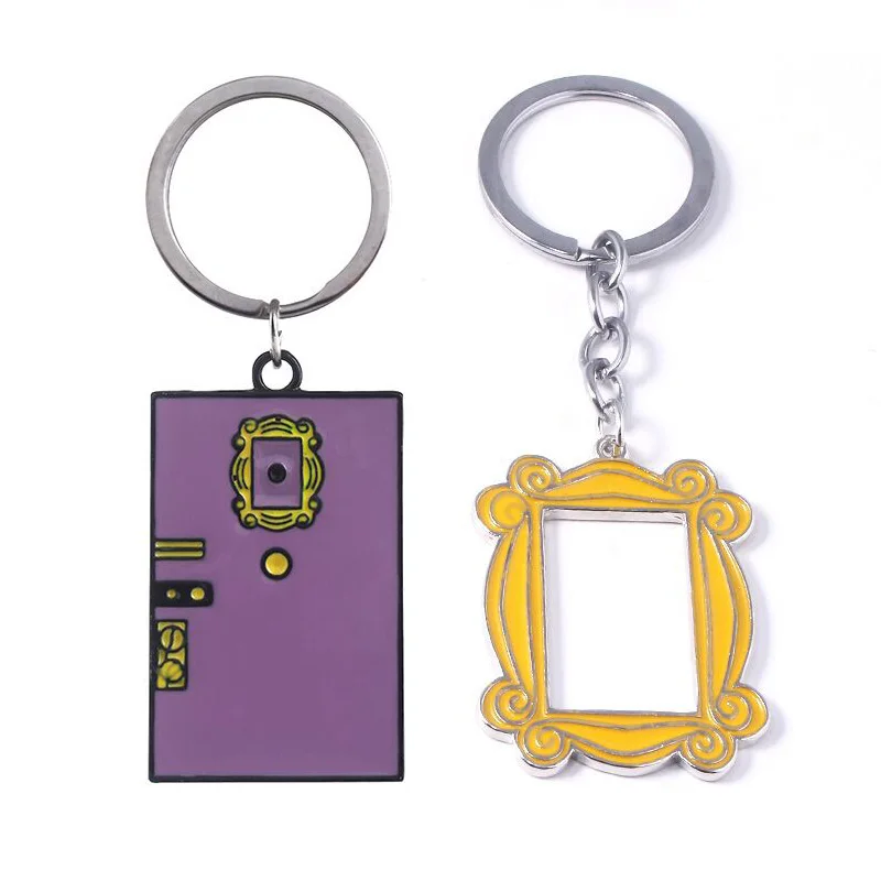 

rongji jewelry TV Show Friends Monica's Double Door Frame Keychains Boyfriend Girlfriend Best Friend Gift