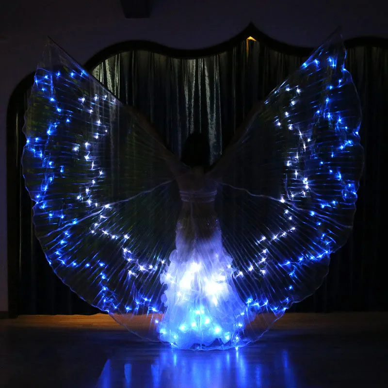 

Women 12 Point Star Color Light Belly Dance Isis Angel Wings LED Fairy Butterfly Costume Oriental Bellydance Dancing Accessories